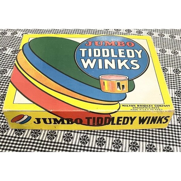 Vintage Jumbo Tiddledy Winks Game 1930s Milton Bradley Nostalgic Classic - Picture 10 of 10